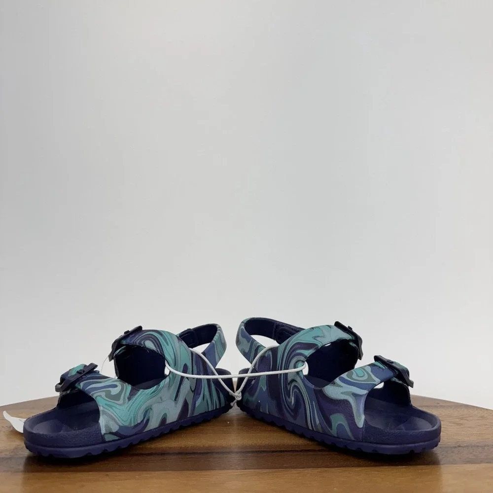 New Little Kids Harper Canyon‎ Eva Blue Marbled Rubber Strappy Sandals 8 C